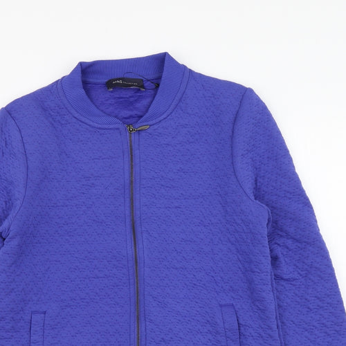 Marks and Spencer Womens Blue Polyester Full Zip Hoodie Size 8 Zip