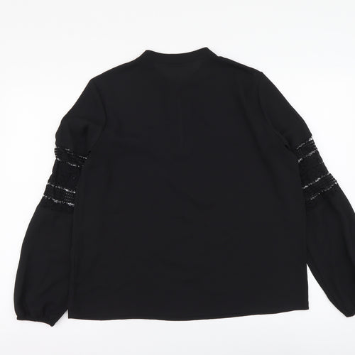 Only Womens Black Polyester Basic Blouse Size M Mock Neck