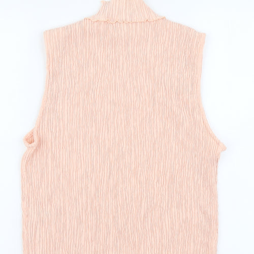 Marks and Spencer Womens Pink Polyester Basic Tank Size 12 Mock Neck