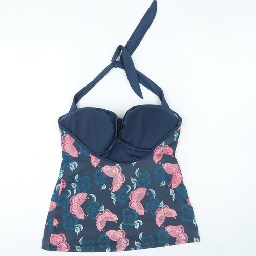 Fat Face Womens Blue Floral Polyamide Tankini Size 14 - Butterfly Print
