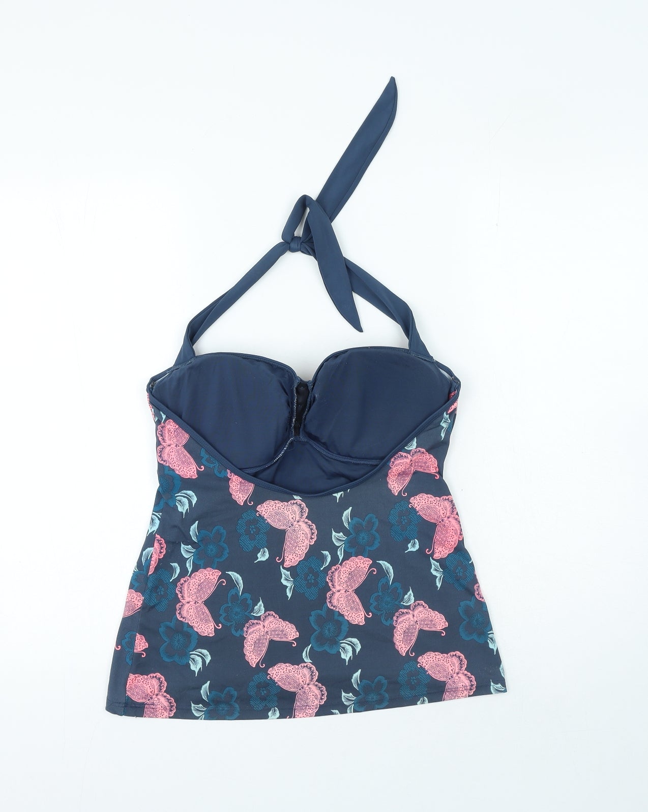 Fat Face Womens Blue Floral Polyamide Tankini Size 14 - Butterfly Print