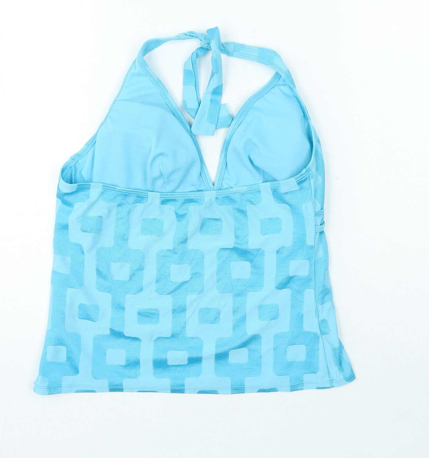 Marks and Spencer Womens Blue Geometric Polyamide Tankini Size 16