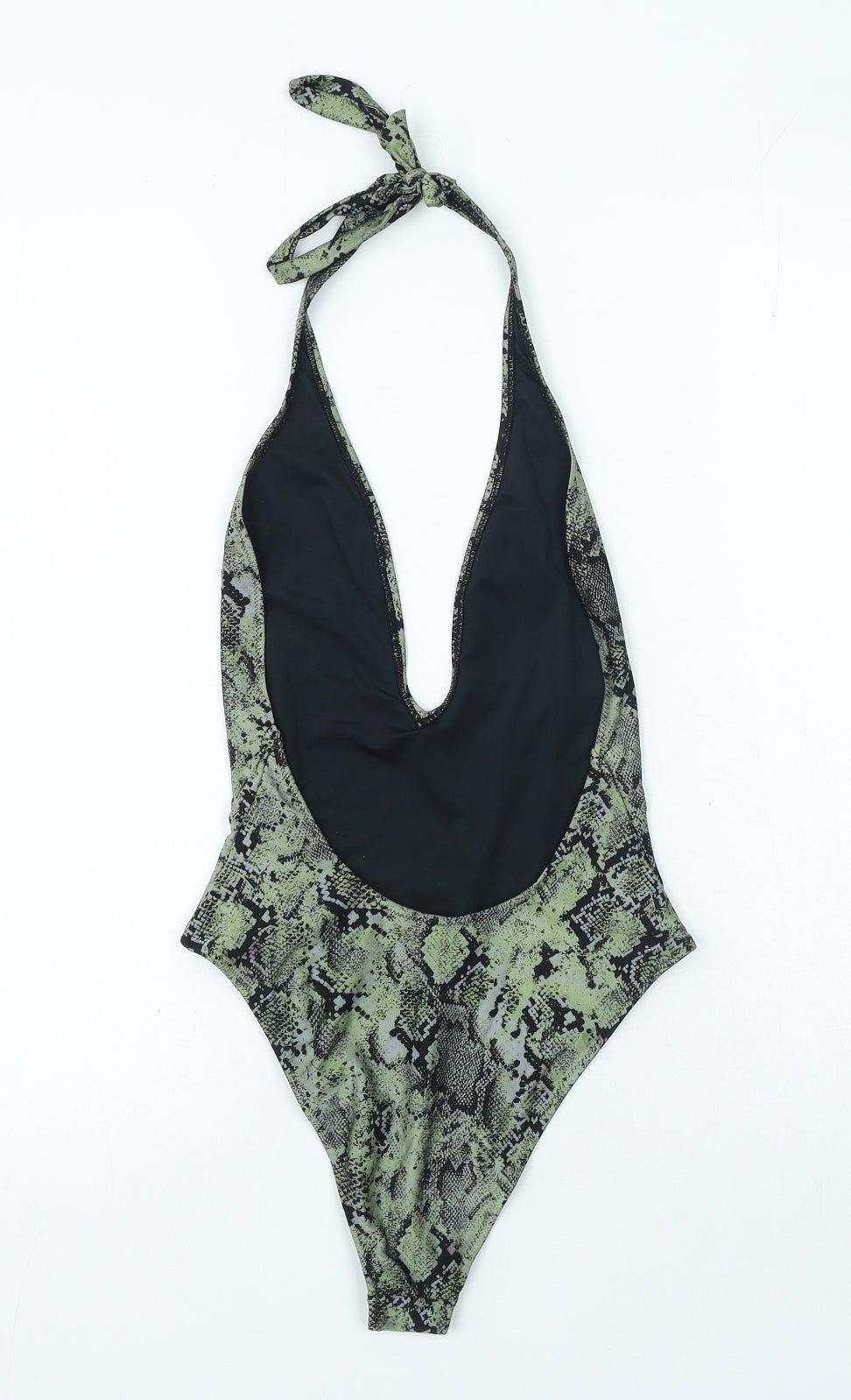 Bershka Womens Green Animal Print Polyester One Piece Size S