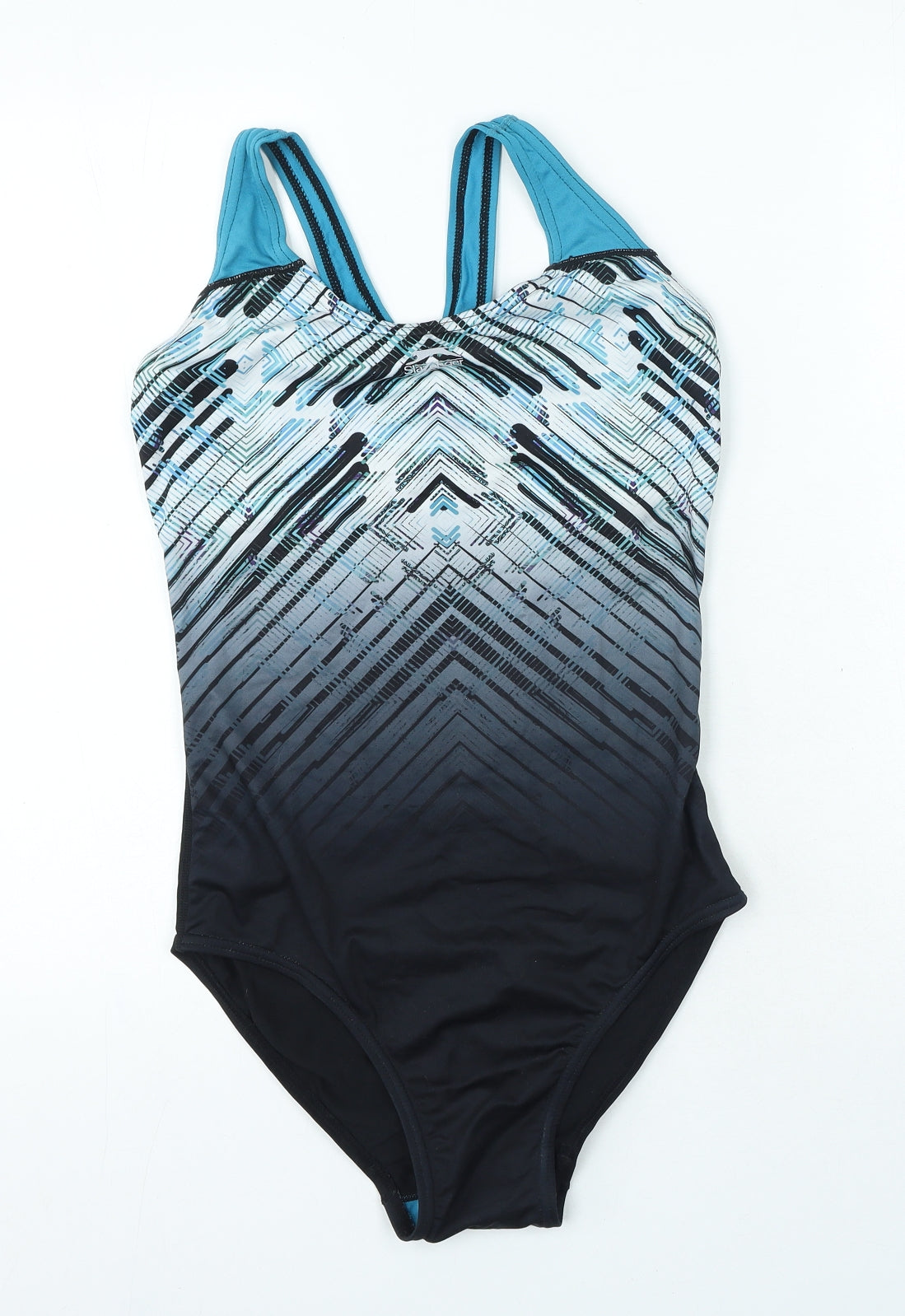 Slazenger Womens Blue Geometric Polyester One Piece Size 14