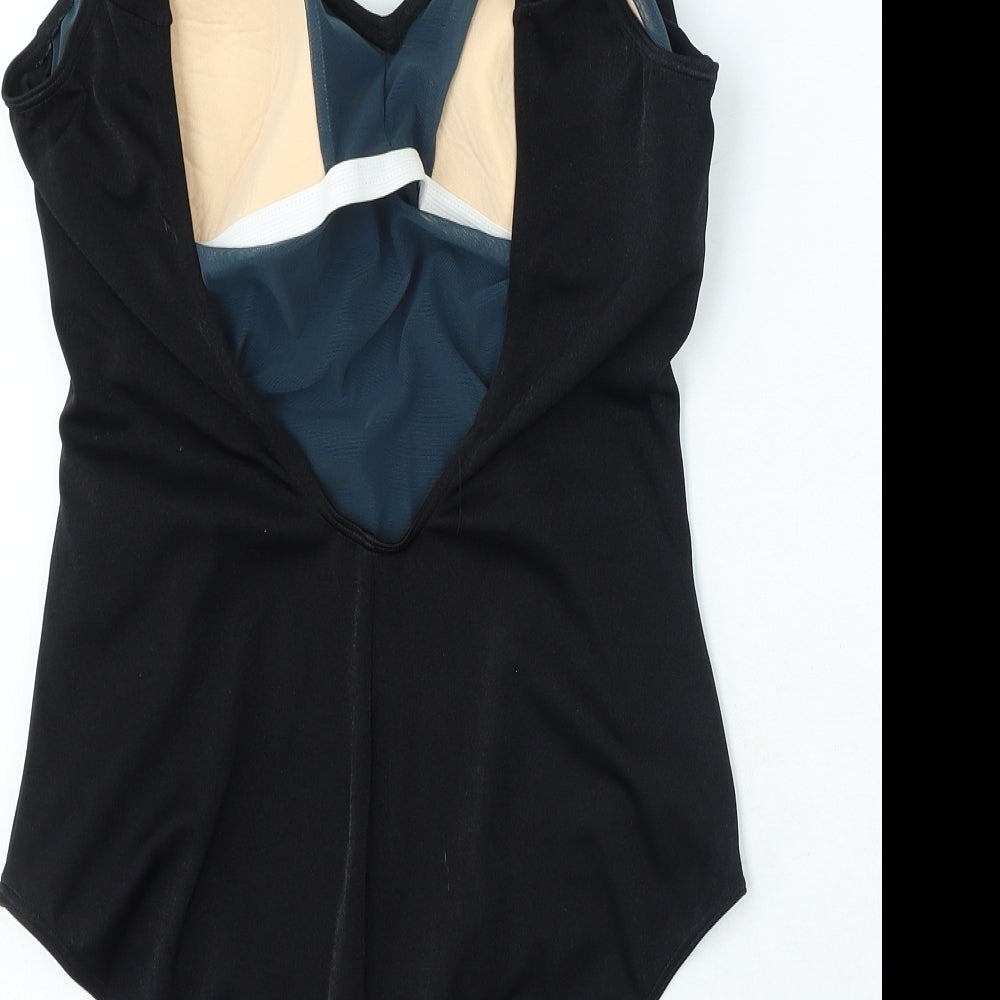 Preworn Womens Black Nylon One Piece Size 12