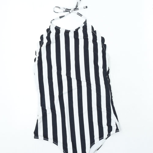 Blooming Jelly Womens Black Striped Polyamide One Piece Size S