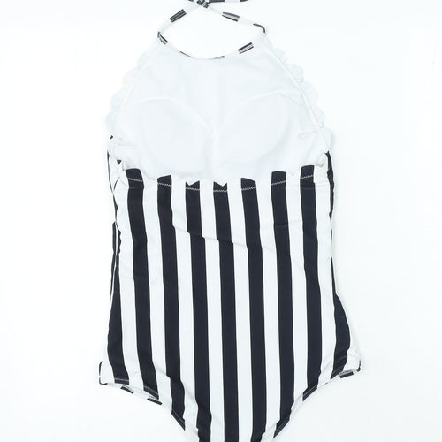 Blooming Jelly Womens Black Striped Polyamide One Piece Size S