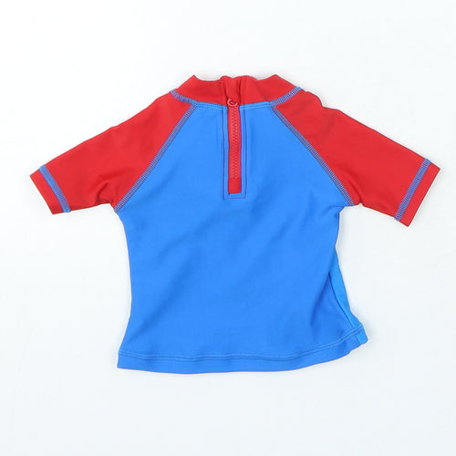Disney Boys Blue Polyamide Basic T-Shirt Size 3-6 Months Crew Neck Zip - Mickey Mouse Swim Top