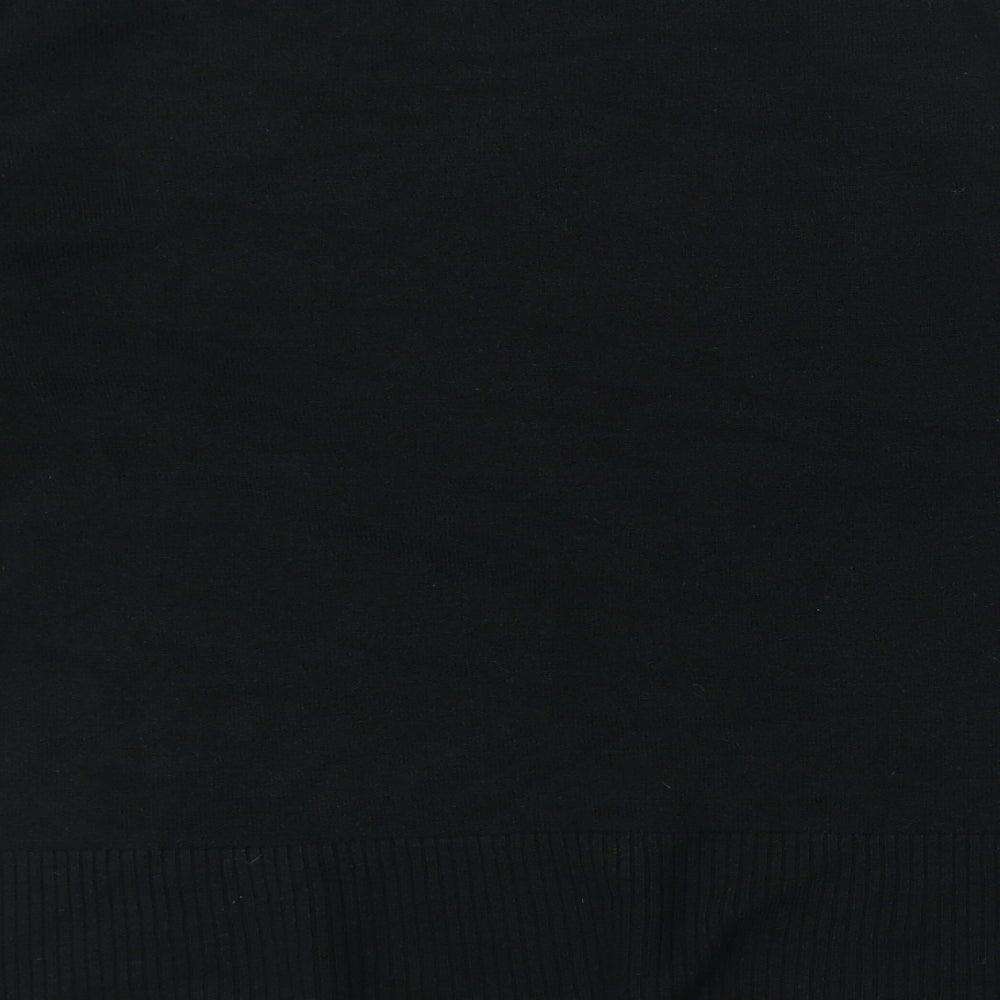 Papaya Womens Black Round Neck Acrylic Pullover Jumper Size 16