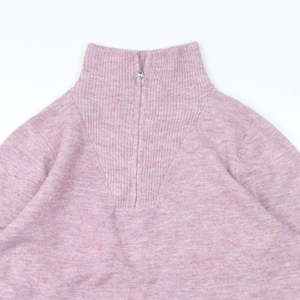 Bonmarche Womens Purple High Neck Acrylic Pullover Jumper Size 18