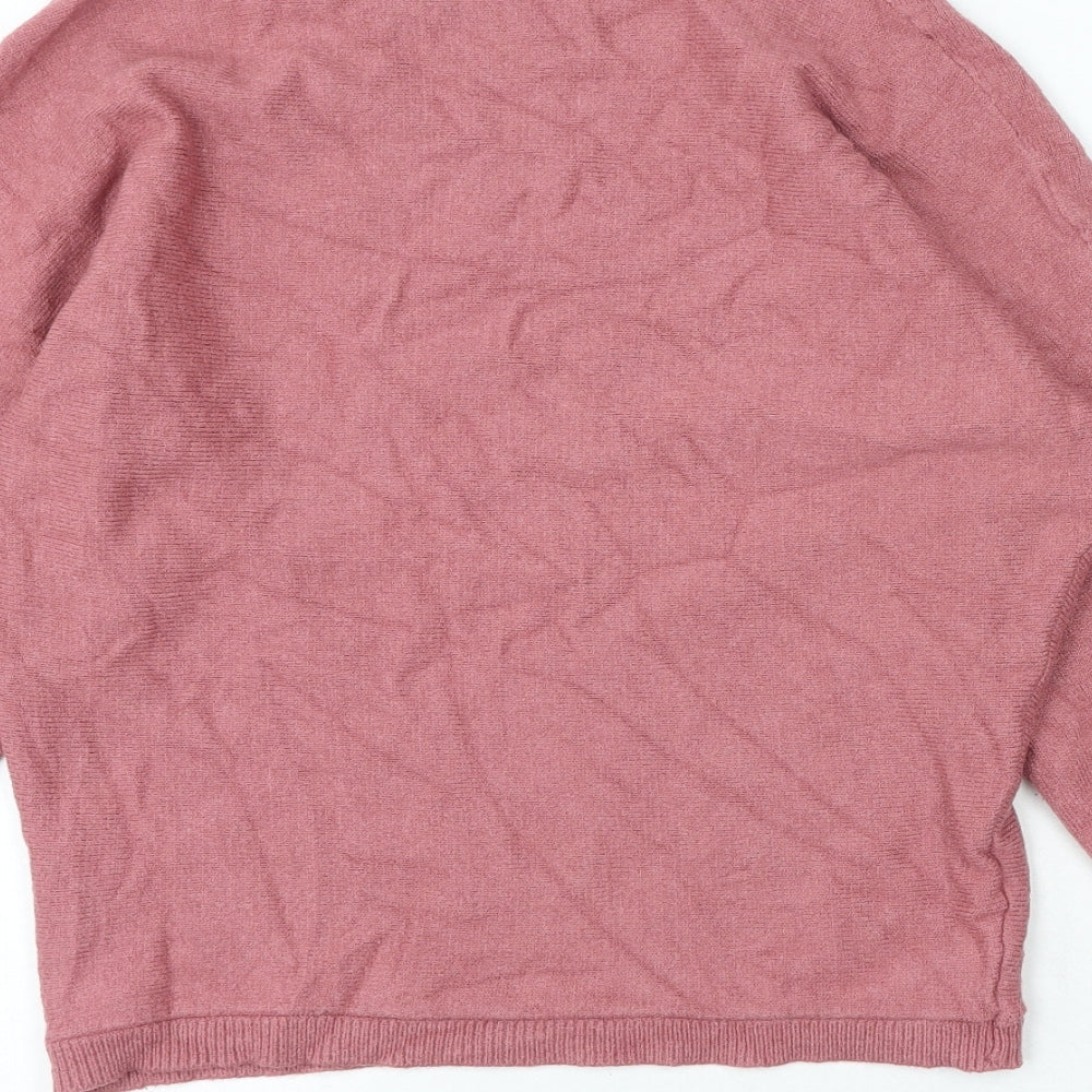 Tahari Womens Pink Round Neck Viscose Pullover Jumper Size M
