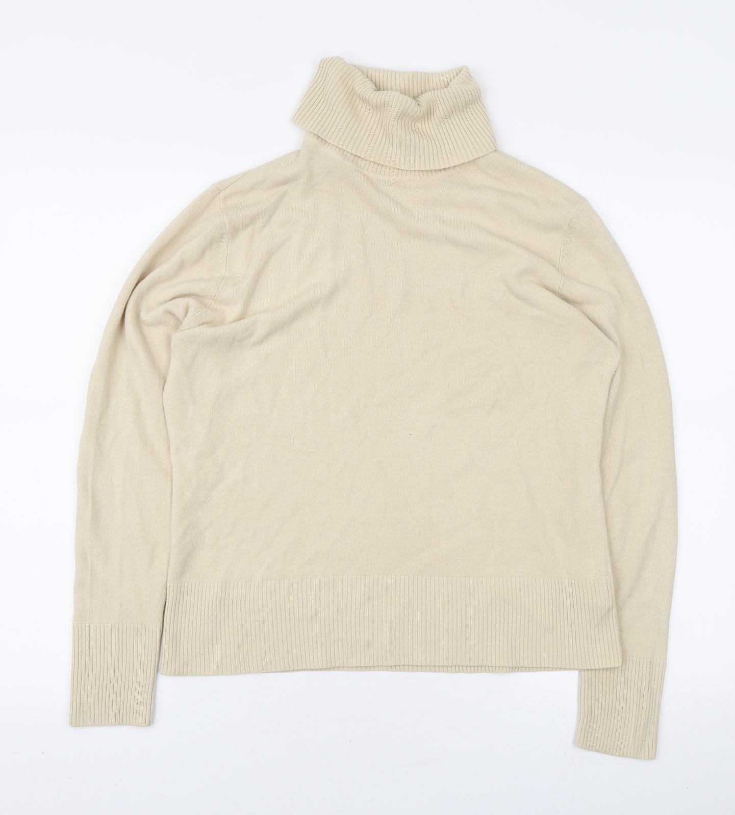 NEXT Womens Ivory Roll Neck Acrylic Pullover Jumper Size 16