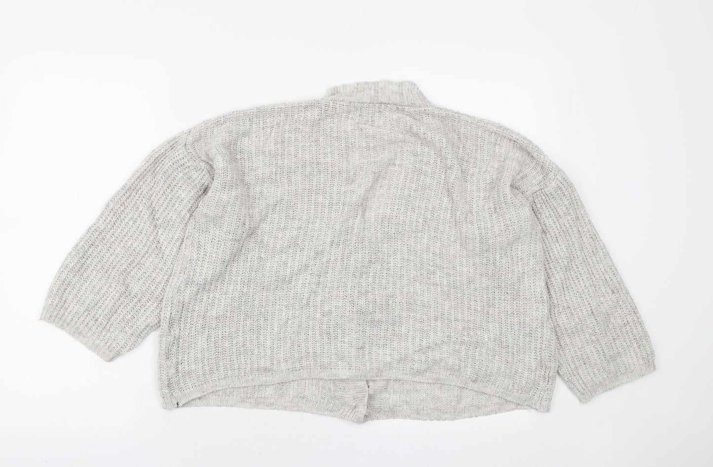 Luisa Ricci Womens Grey V-Neck Acrylic Cardigan Jumper Size L