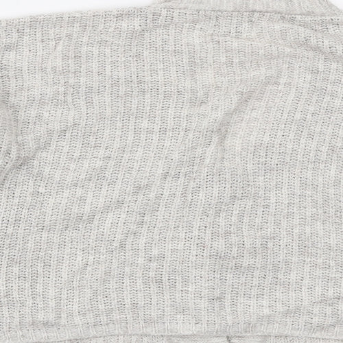 Luisa Ricci Womens Grey V-Neck Acrylic Cardigan Jumper Size L