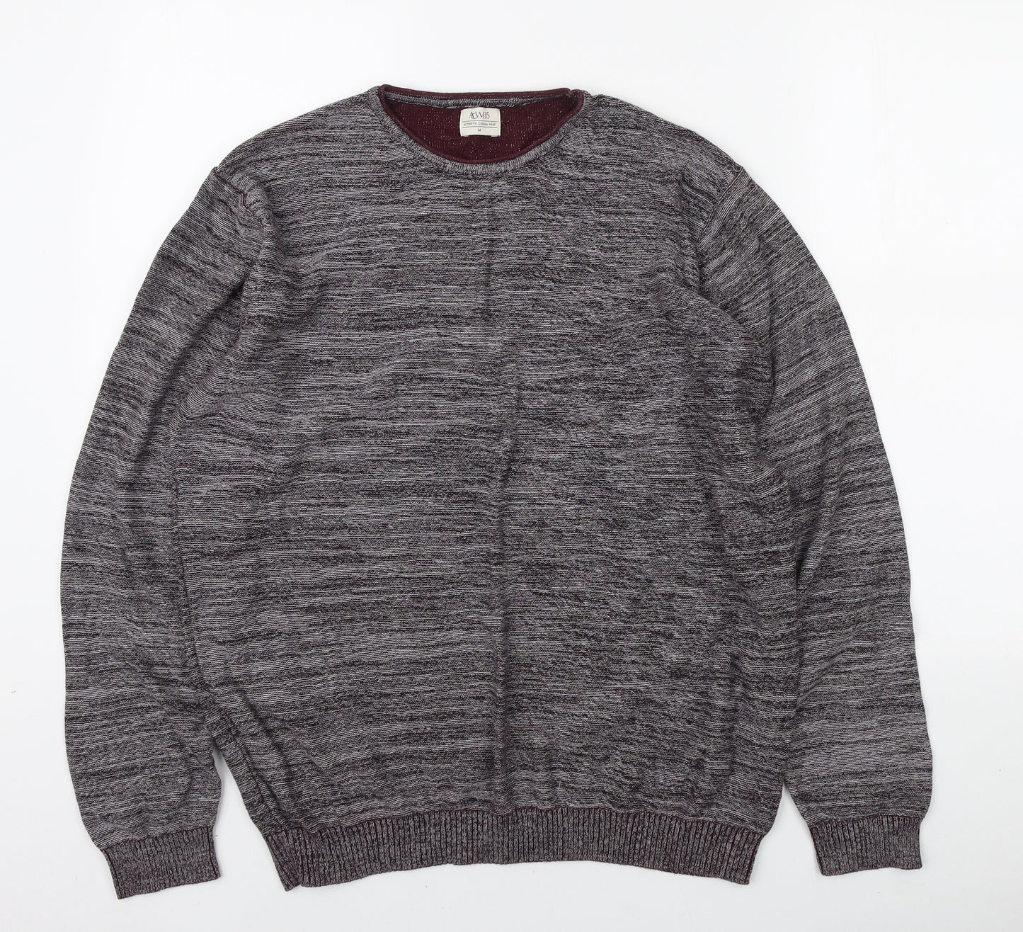 Matalan Mens Grey Round Neck Cotton Pullover Jumper Size M