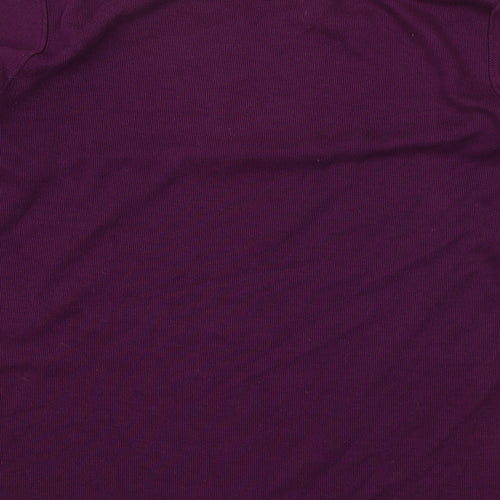 Preworn Womens Purple Round Neck Polyester Pullover Jumper Size L - Lace Neckline