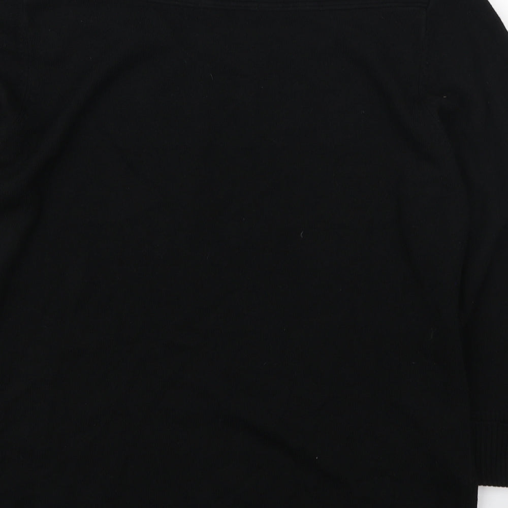 Marks and Spencer Womens Black Boat Neck Acrylic Pullover Jumper Size 16