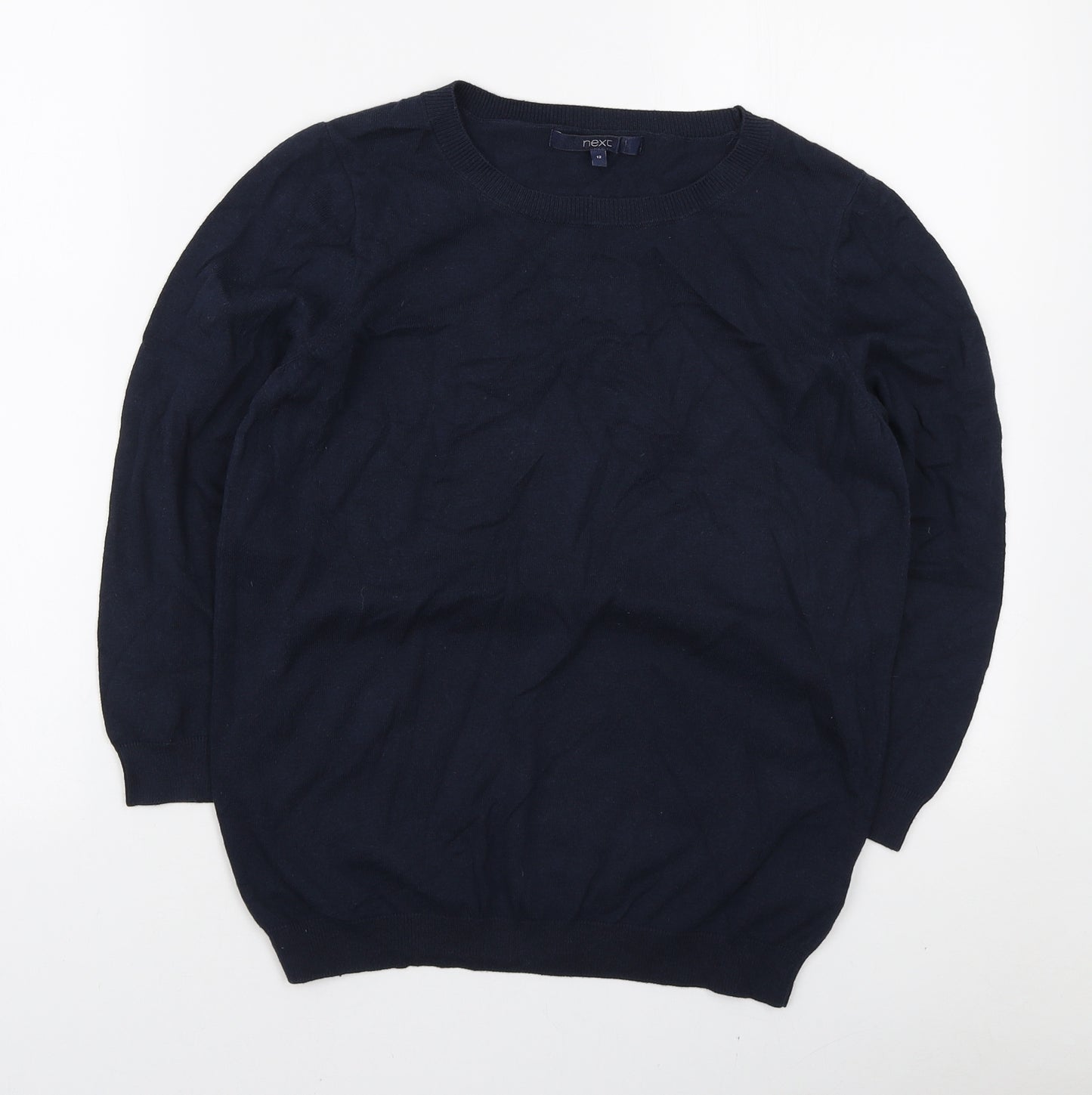 NEXT Womens Blue Round Neck Cotton Pullover Jumper Size 12