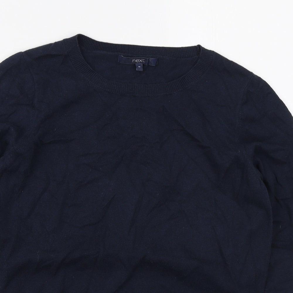 NEXT Womens Blue Round Neck Cotton Pullover Jumper Size 12