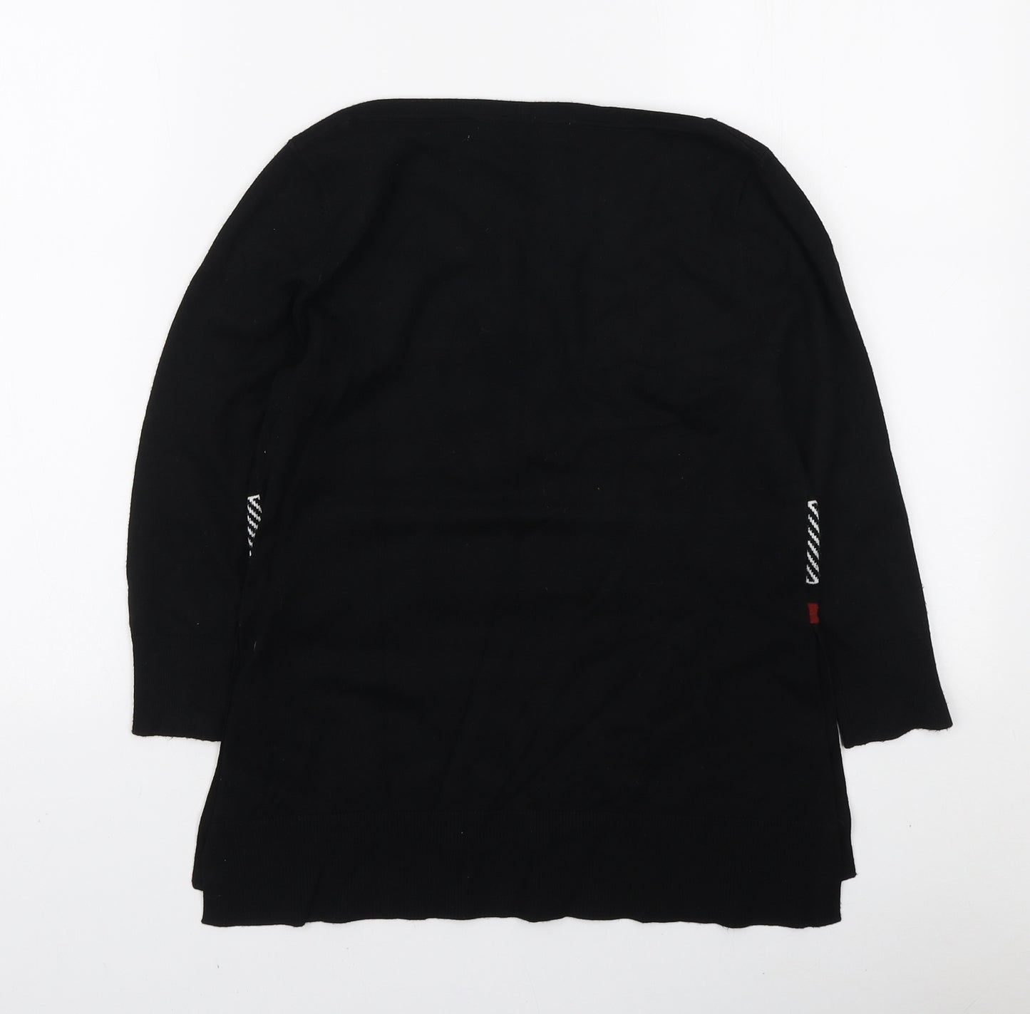 Debenhams Womens Black Boat Neck Geometric Viscose Pullover Jumper Size 10