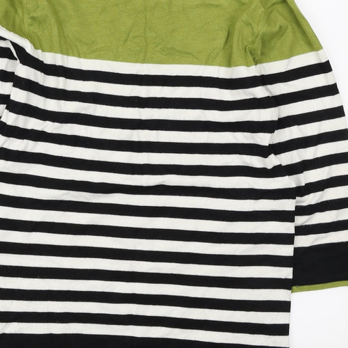 Autonomy Womens Multicoloured Square Neck Striped Viscose Pullover Jumper Size 14