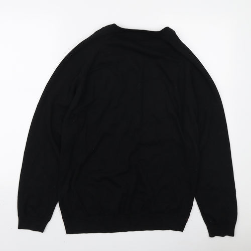 Matalan Mens Black Round Neck Cotton Pullover Jumper Size L