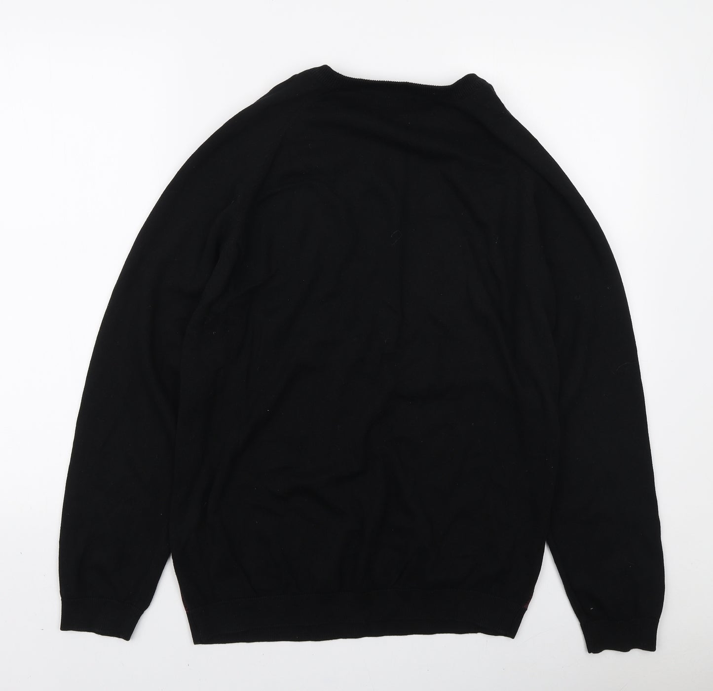 Matalan Mens Black Round Neck Cotton Pullover Jumper Size L