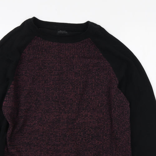 Matalan Mens Black Round Neck Cotton Pullover Jumper Size L