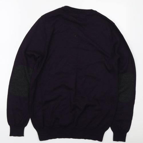 River Island Mens Purple Round Neck Acrylic Pullover Jumper Size M