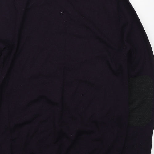 River Island Mens Purple Round Neck Acrylic Pullover Jumper Size M