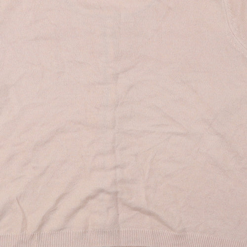 Papaya Womens Pink Scoop Neck Acrylic Cardigan Jumper Size 12