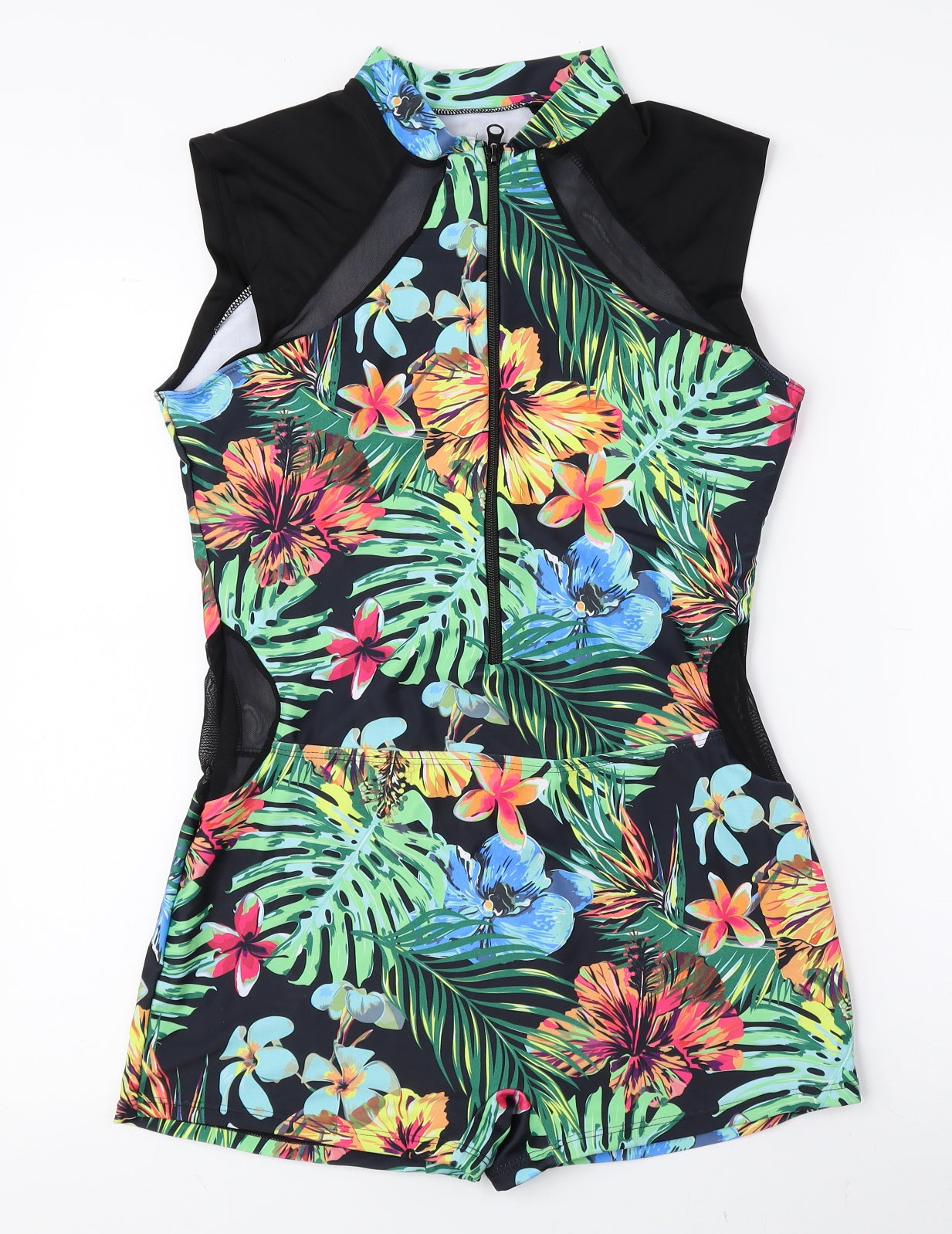SheIn Womens Multicoloured Floral Nylon One Piece Size XL