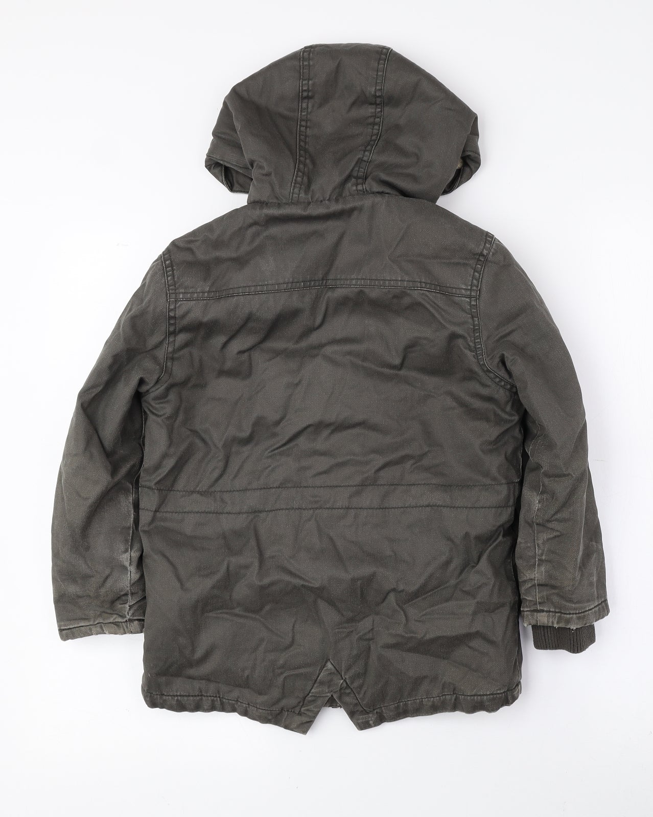 George Boys Grey Parka Coat Size 5-6 Years Snap