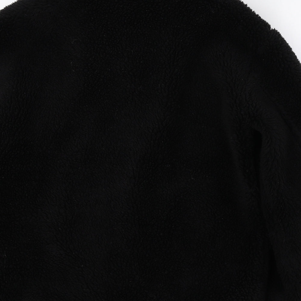 Topshop Womens Black Jacket Coat Size XS Button - Faux Fur