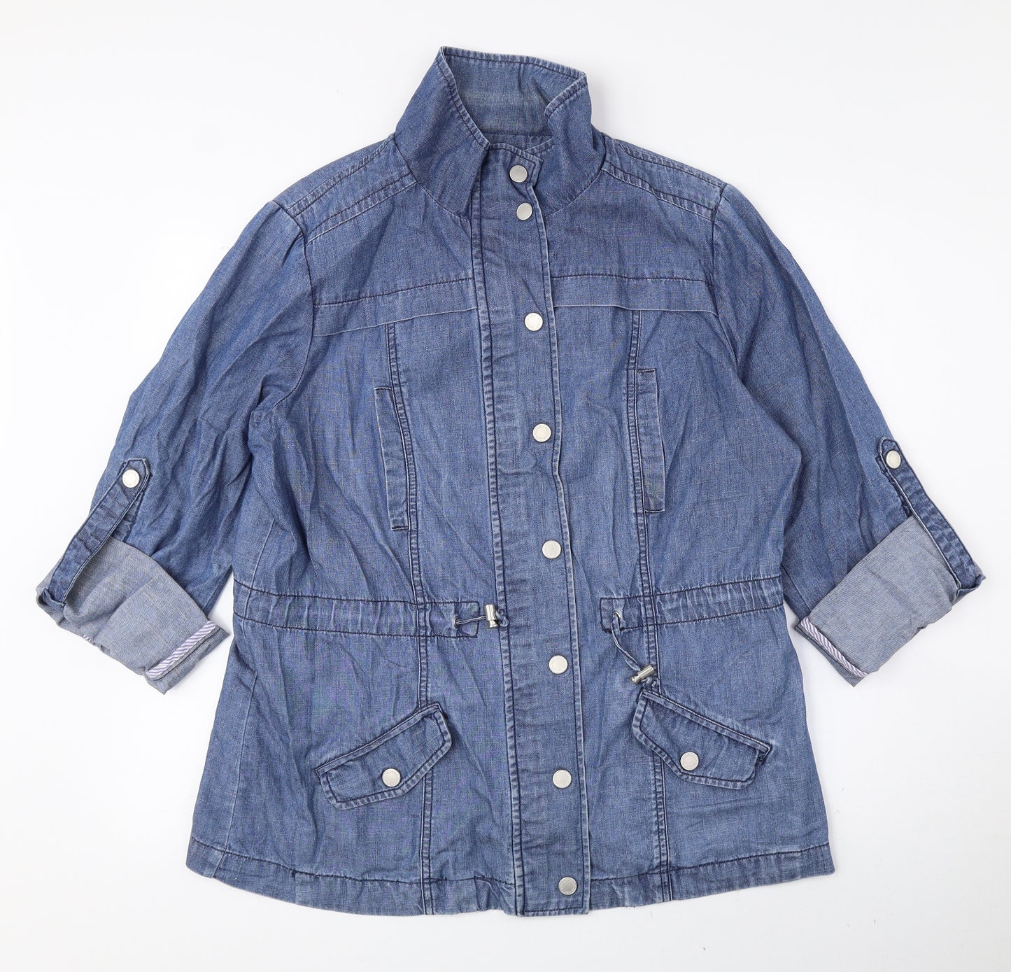 Maine New England Womens Blue Jacket Size 16 Snap