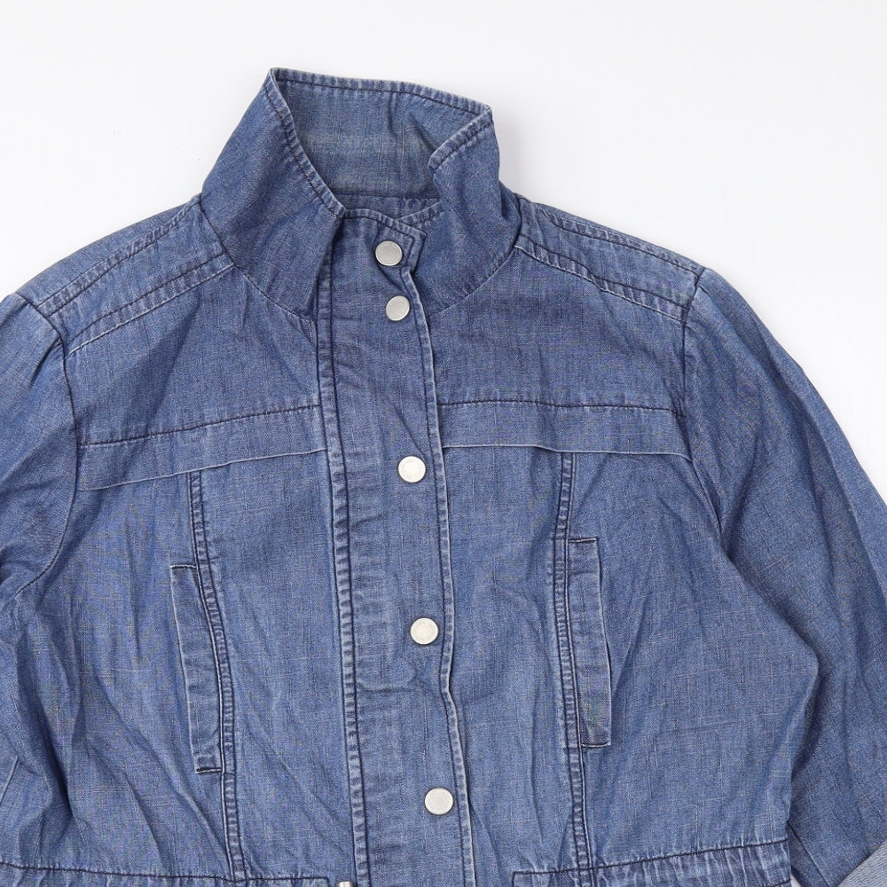 Maine New England Womens Blue Jacket Size 16 Snap