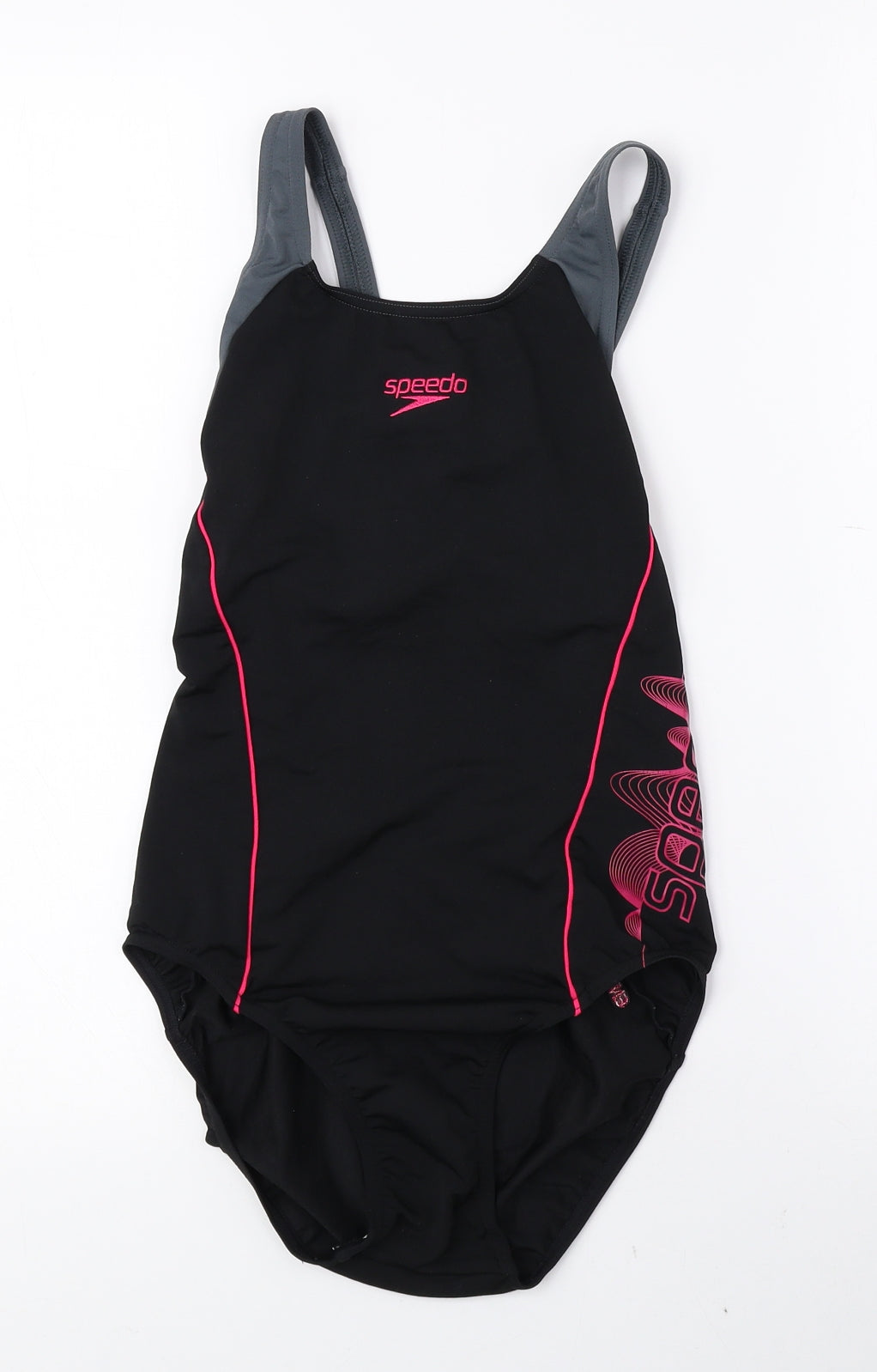 Speedo Womens Black 100% Polyester One Piece Size 12