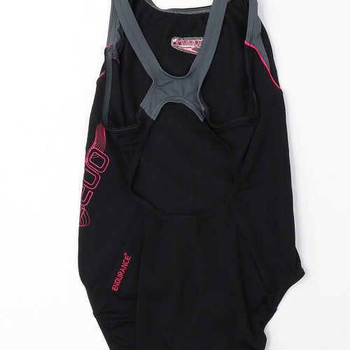 Speedo Womens Black 100% Polyester One Piece Size 12