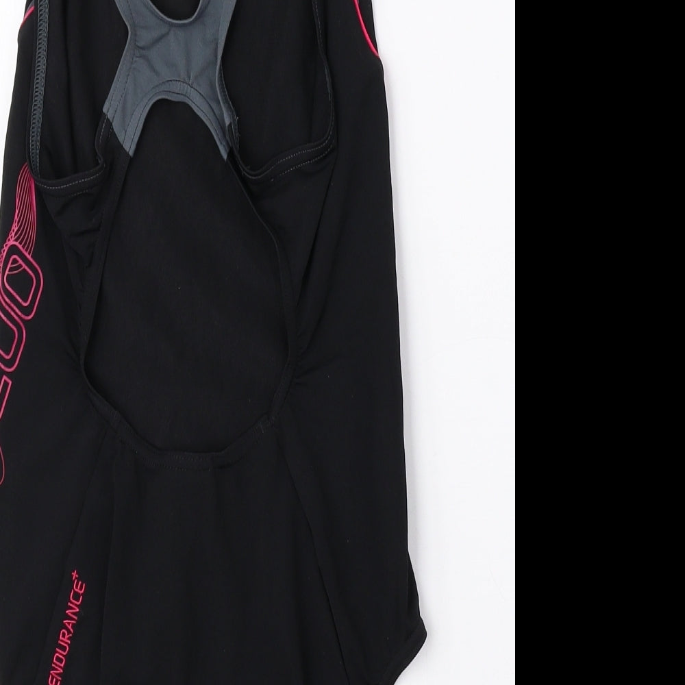 Speedo Womens Black 100% Polyester One Piece Size 12