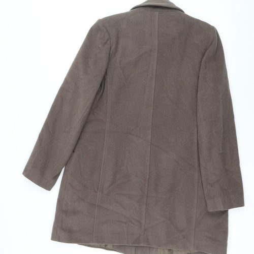 Classics Womens Brown Overcoat Coat Size 14 Button