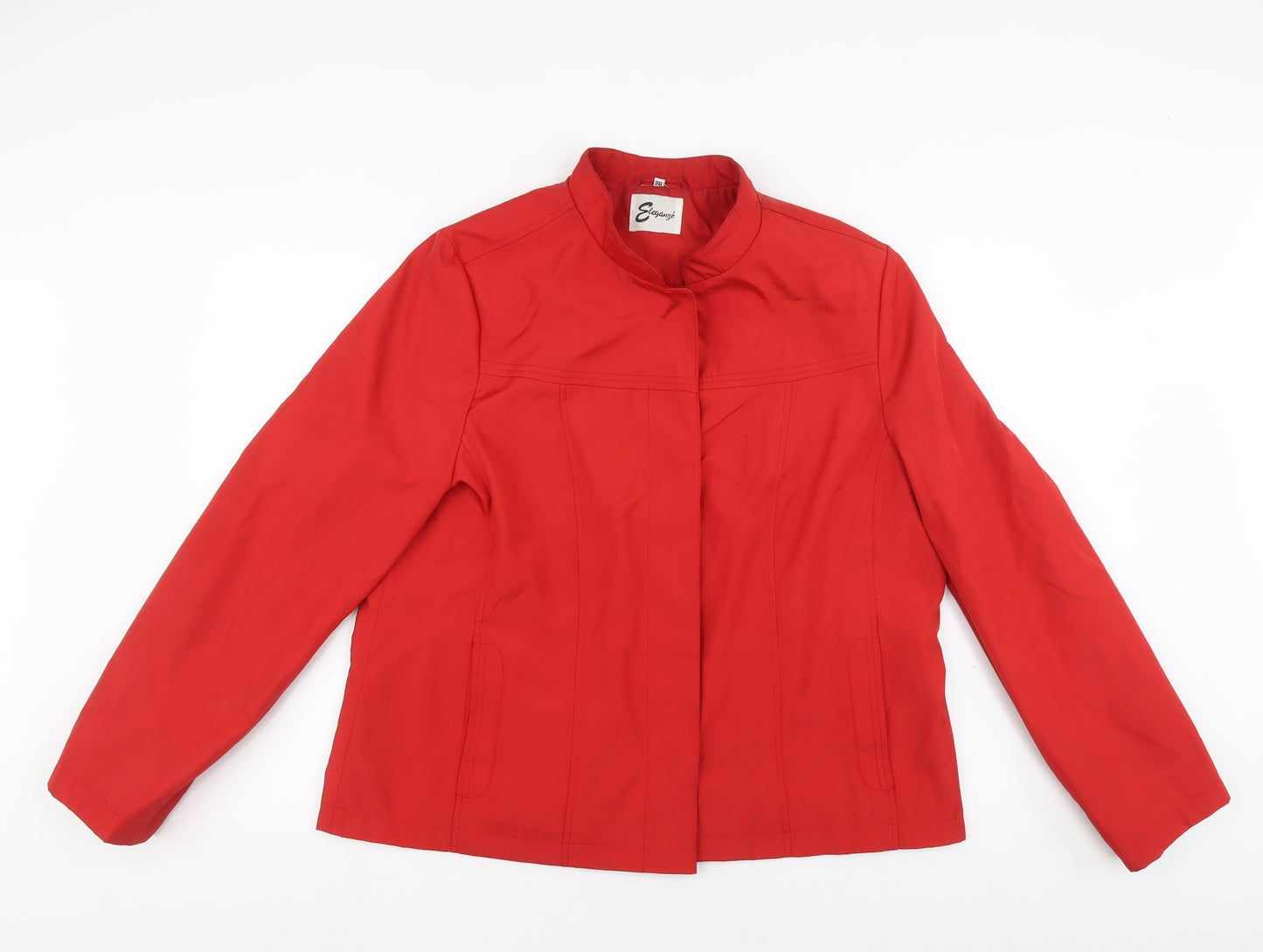 Elegange Womens Red Varsity Jacket Jacket Size 20 Button
