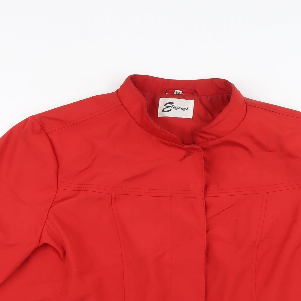 Elegange Womens Red Varsity Jacket Jacket Size 20 Button