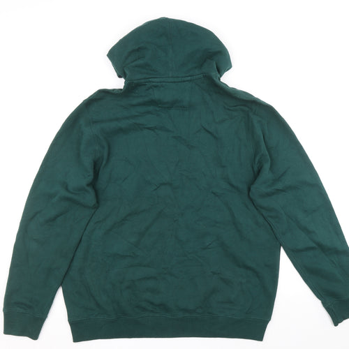 George Mens Green Cotton Pullover Hoodie Size L - Nebraska