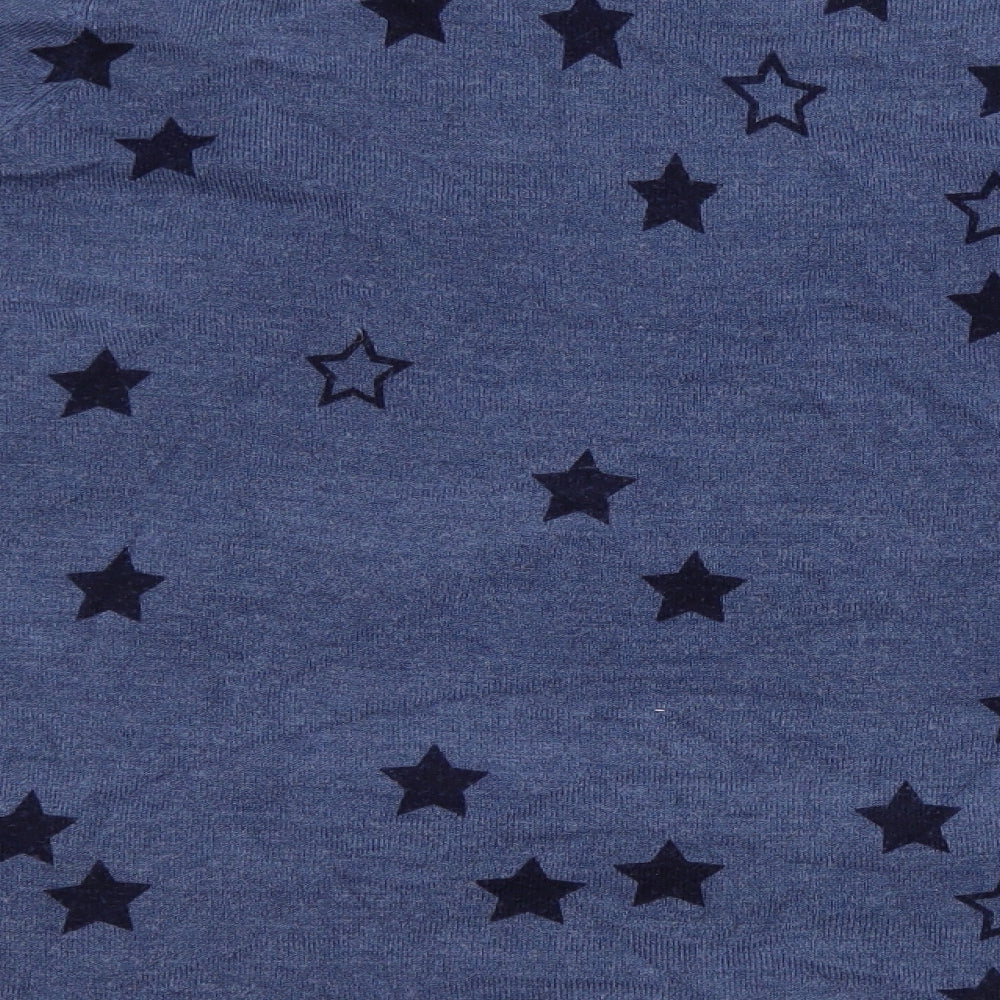Marks and Spencer Womens Blue Round Neck Geometric Acrylic Pullover Jumper Size 20 - Star Print