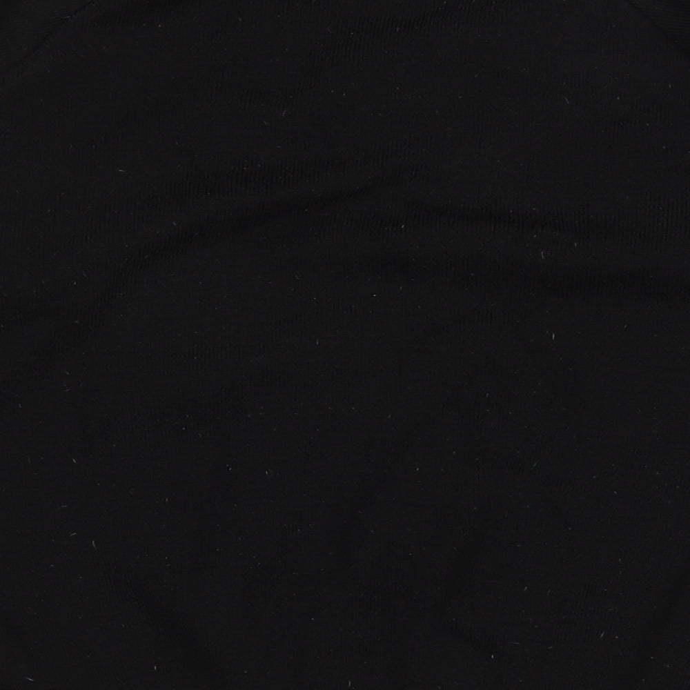 ZECO Womens Black V-Neck Acrylic Pullover Jumper Size 32