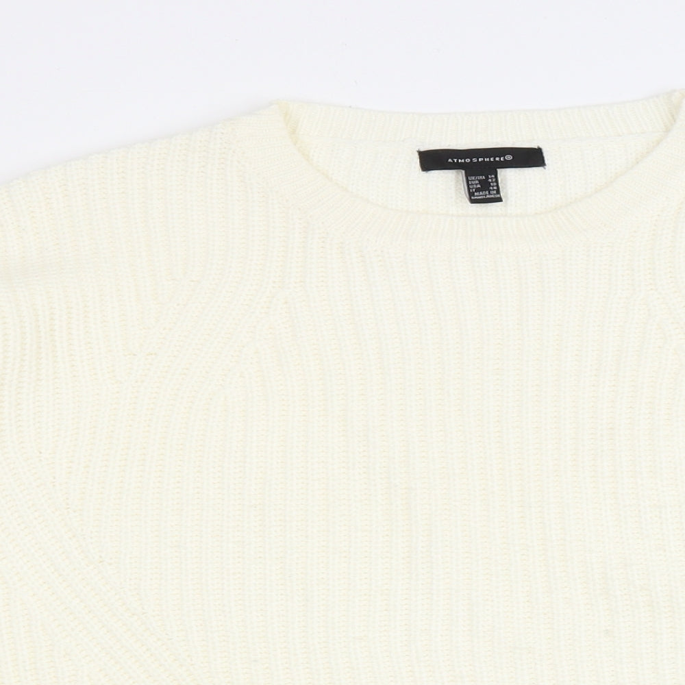 Primark Womens Ivory Round Neck Acrylic Pullover Jumper Size 14