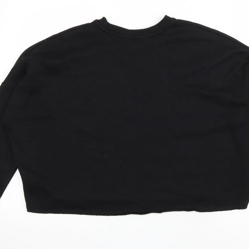 Primark Womens Black Polyester Pullover Sweatshirt Size 10 Pullover - Cropped