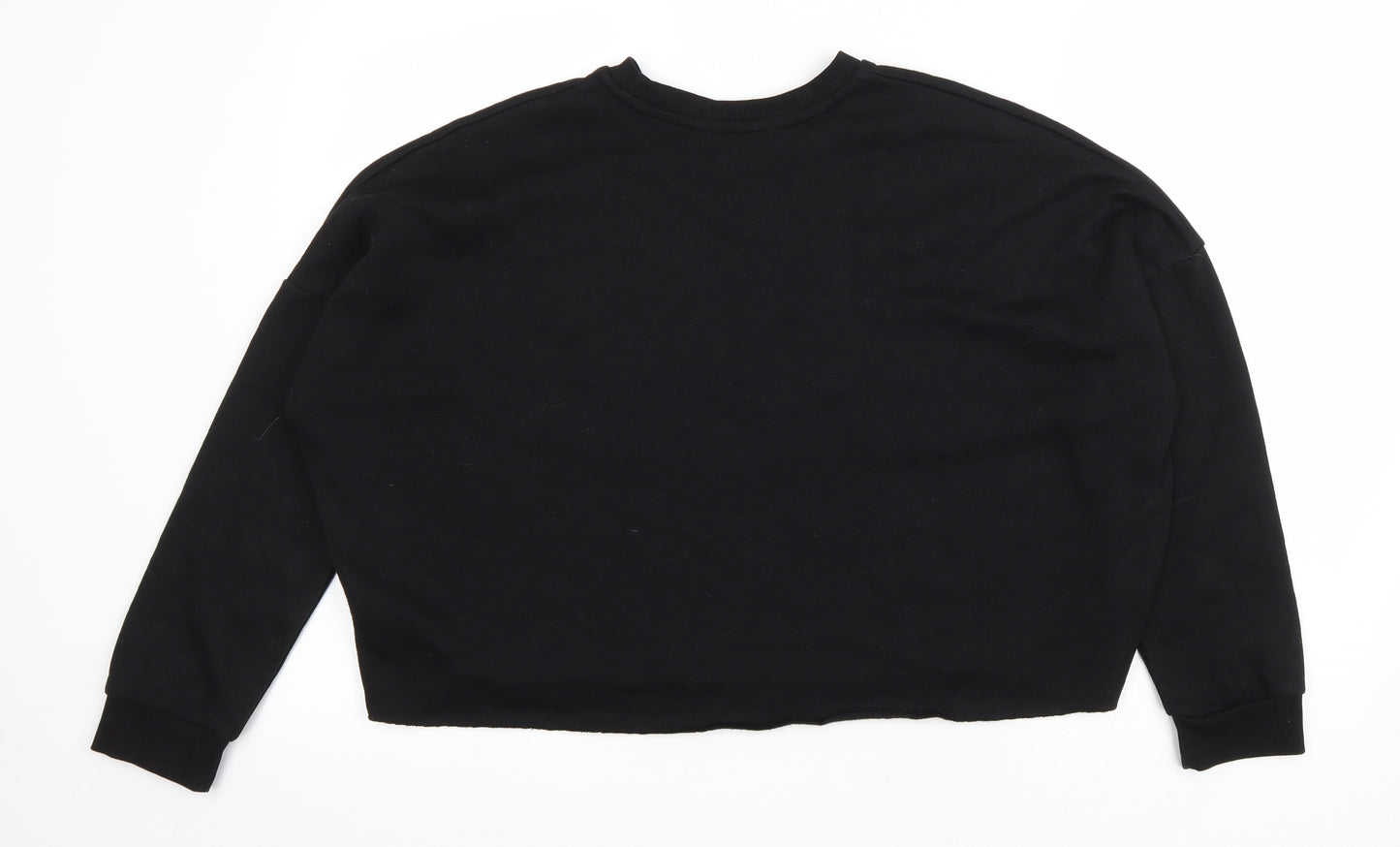 Primark Womens Black Polyester Pullover Sweatshirt Size 10 Pullover - Cropped