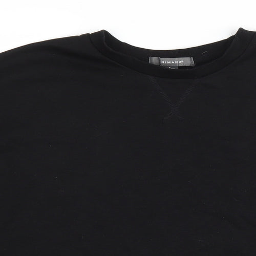 Primark Womens Black Polyester Pullover Sweatshirt Size 10 Pullover - Cropped