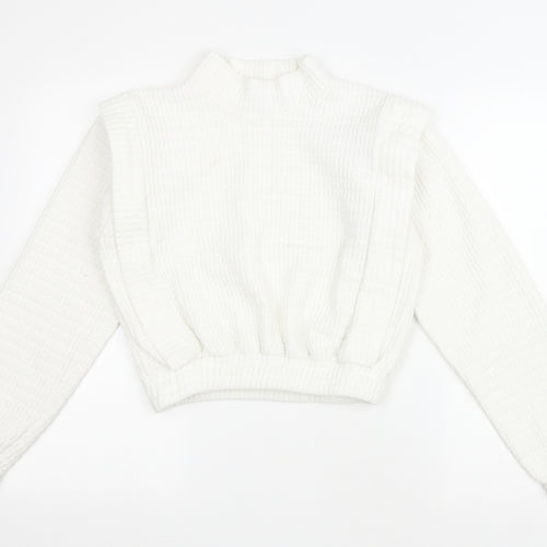 Glamify Womens White Viscose Pullover Sweatshirt Size L Pullover
